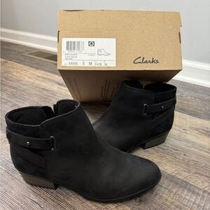 Clarks Black Booties